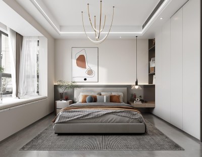 现代主卧3D模型下载